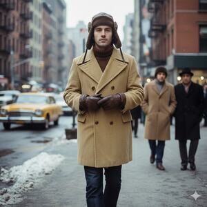 Vintage Weatherbee yellow Corduroy jacket coat faux fur lined 1970s Mens Large